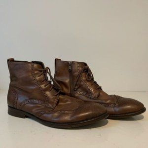 John Varvatos Italy Collection Men's Dearborn Wingtip Boots Brown 10.5